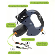Tangle-Free Double Dog Leash – Walk Two Dogs with Ease! 360° Swivel, Strong Nylon, and Ergonomic Design!