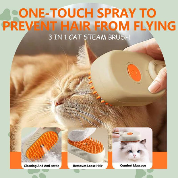 Transform Grooming with the 3-IN-1 Pet Steam Brush: Say Goodbye to Flying Fur and Hello to a Shiny Coat!