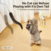 Exciting Potaroma Cat Tail Toys – Pack of 3 Fluffy Interactive Plush Kickers with Crinkle Sounds for Endless Indoor Fun!